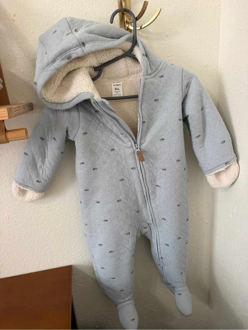 Carter's Light Blue Quilted Pram/outerwear